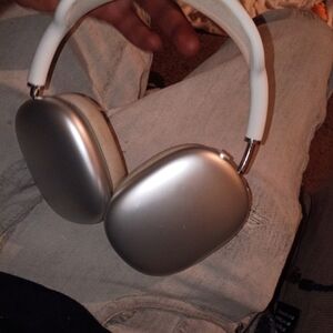 Apple Over-Ear Headphones in Silver and White